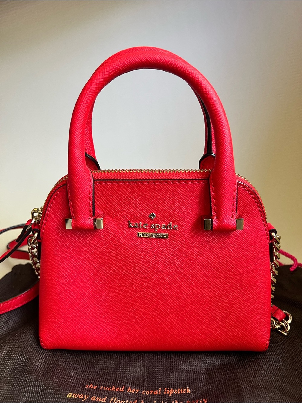Kate Spade Mini Maise Cedar Street Red Crossbody Satchel NWOT